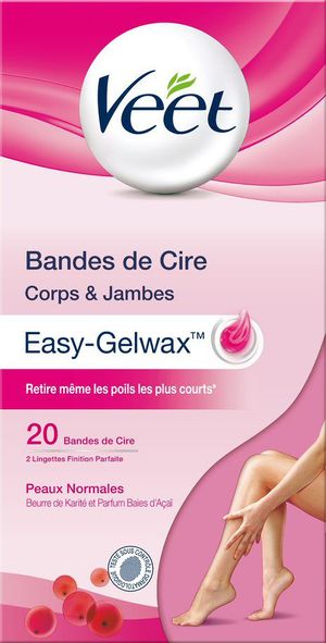 Veet Bandes de Cire Froide Easy-Gelwax Peaux Normales