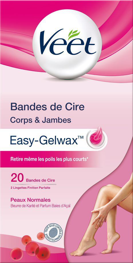 Veet Bandes de Cire Froide Easy-Gelwax Peaux Normales