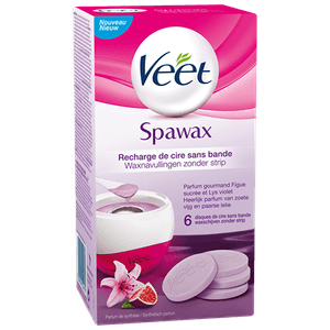 Veet Spawax Recharge de cire sans bande - Parfum gourmand Figue sucrée et Lys violet